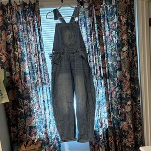 Denim Barrel Overalls